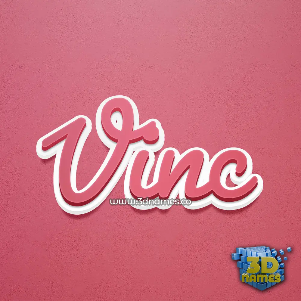 vinc in Red Scribble style - 3D name wallpaper
