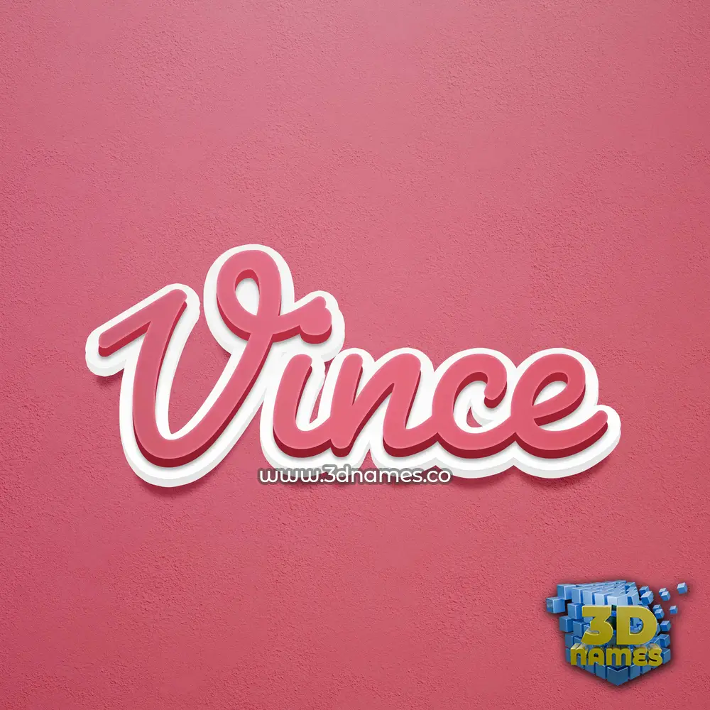 vince in Red Scribble style - 3D name wallpaper
