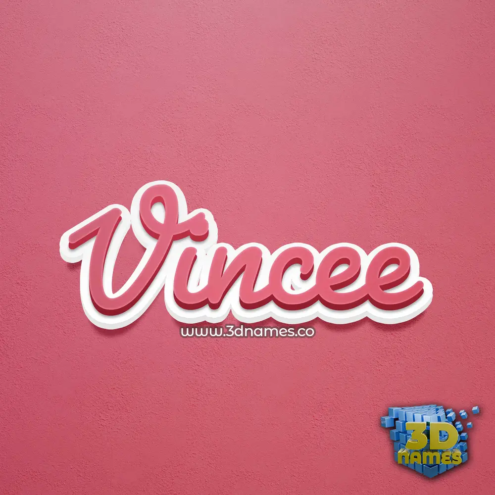 vincee in Red Scribble style - 3D name wallpaper