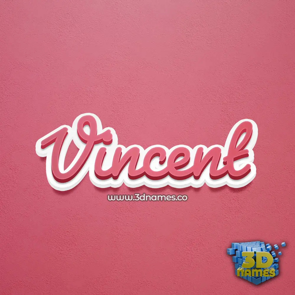 vincent in Red Scribble style - 3D name wallpaper