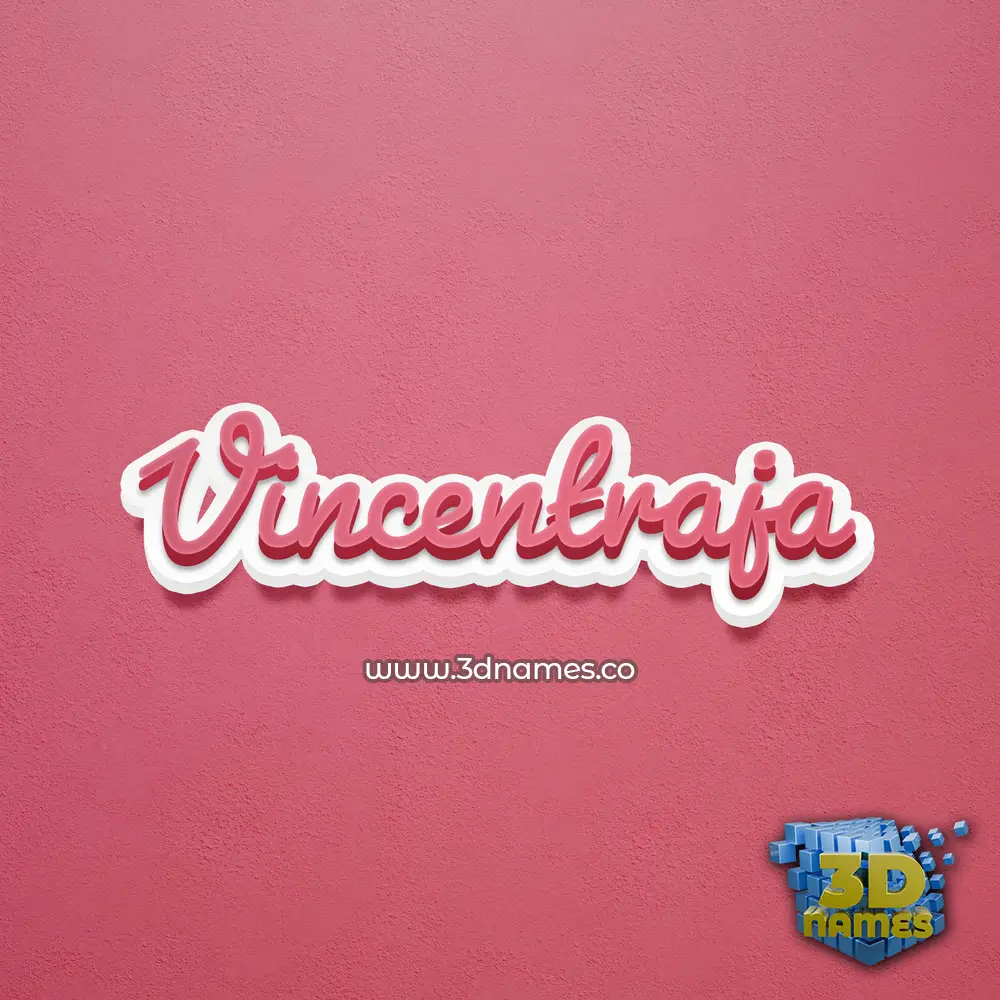 vincentraja in Red Scribble style - 3D name wallpaper