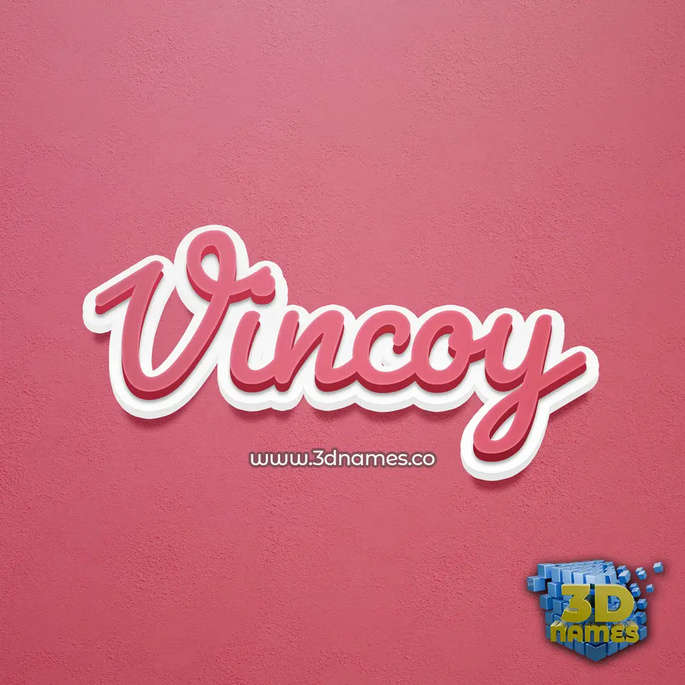 vincoy in Red Scribble style - 3D name wallpaper