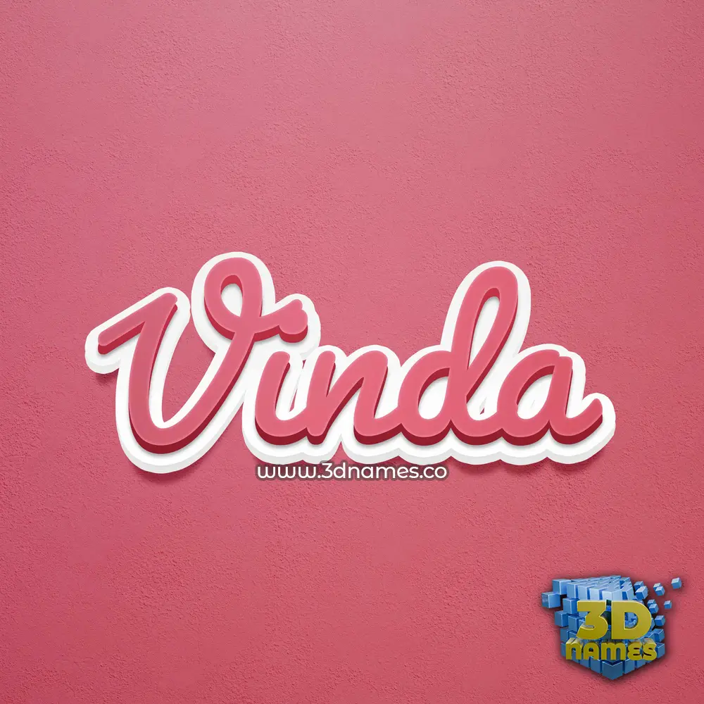 vinda in Red Scribble style - 3D name wallpaper