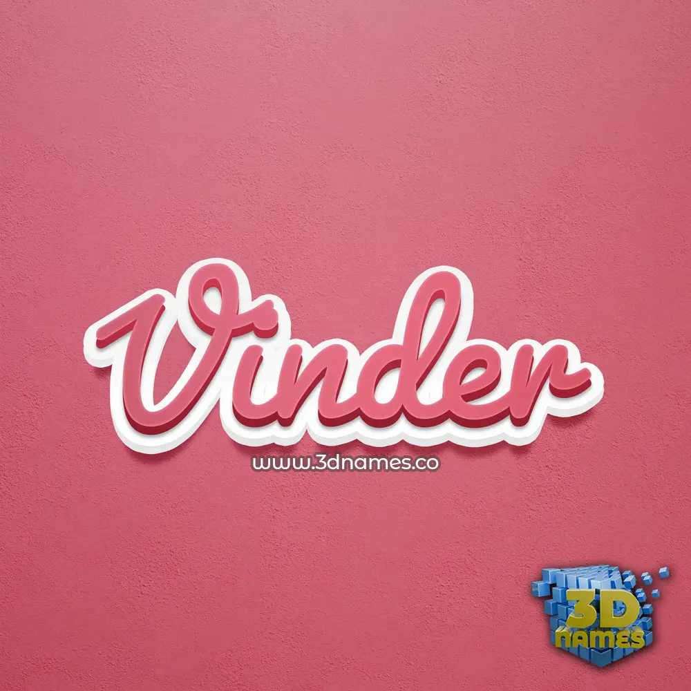vinder in Red Scribble style - 3D name wallpaper