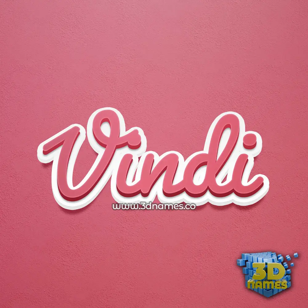 vindi in Red Scribble style - 3D name wallpaper