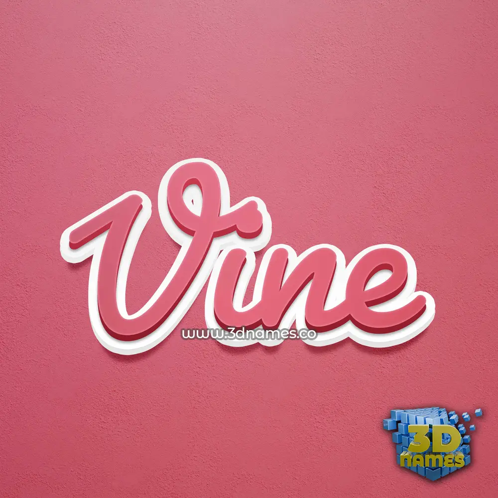 vine in Red Scribble style - 3D name wallpaper