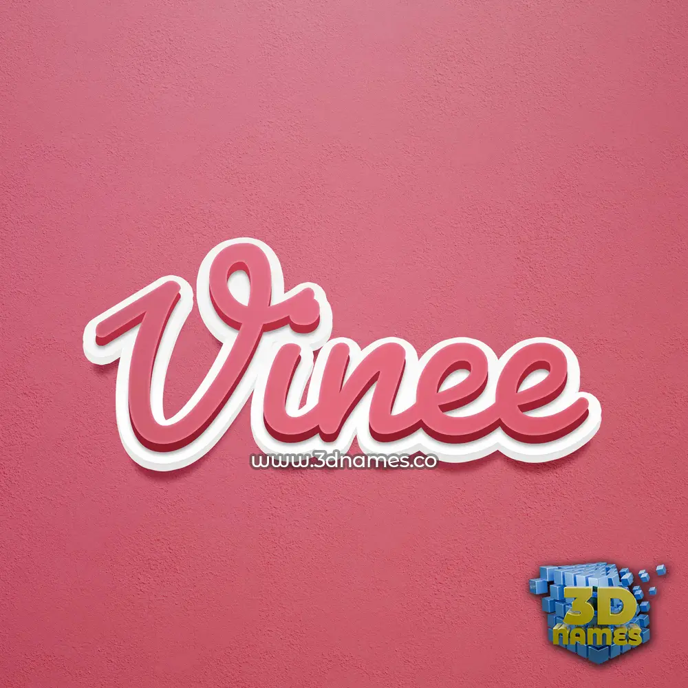 vinee in Red Scribble style - 3D name wallpaper