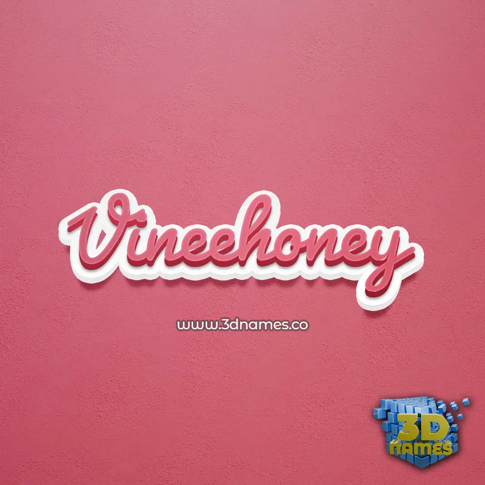 vineehoney in Red Scribble style - 3D name wallpaper
