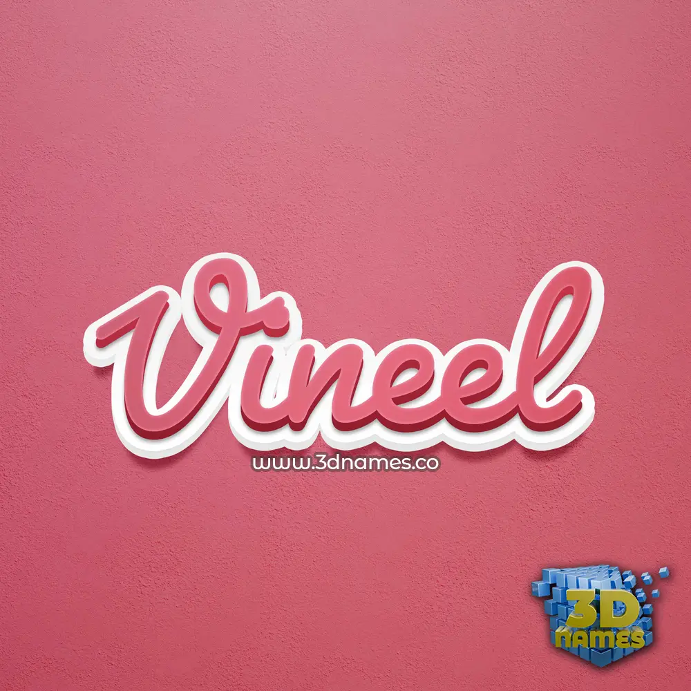 vineel in Red Scribble style - 3D name wallpaper