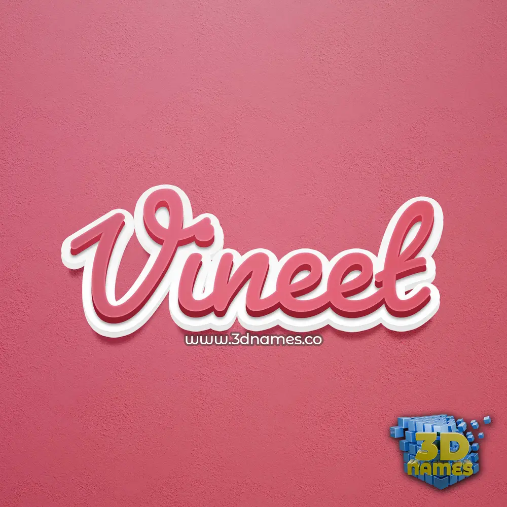 vineet in Red Scribble style - 3D name wallpaper