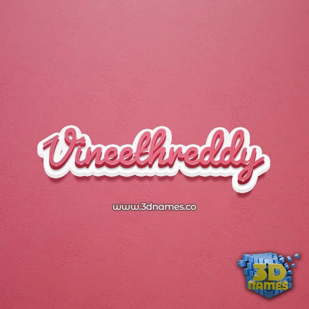 vineethreddy in Red Scribble style - 3D name wallpaper