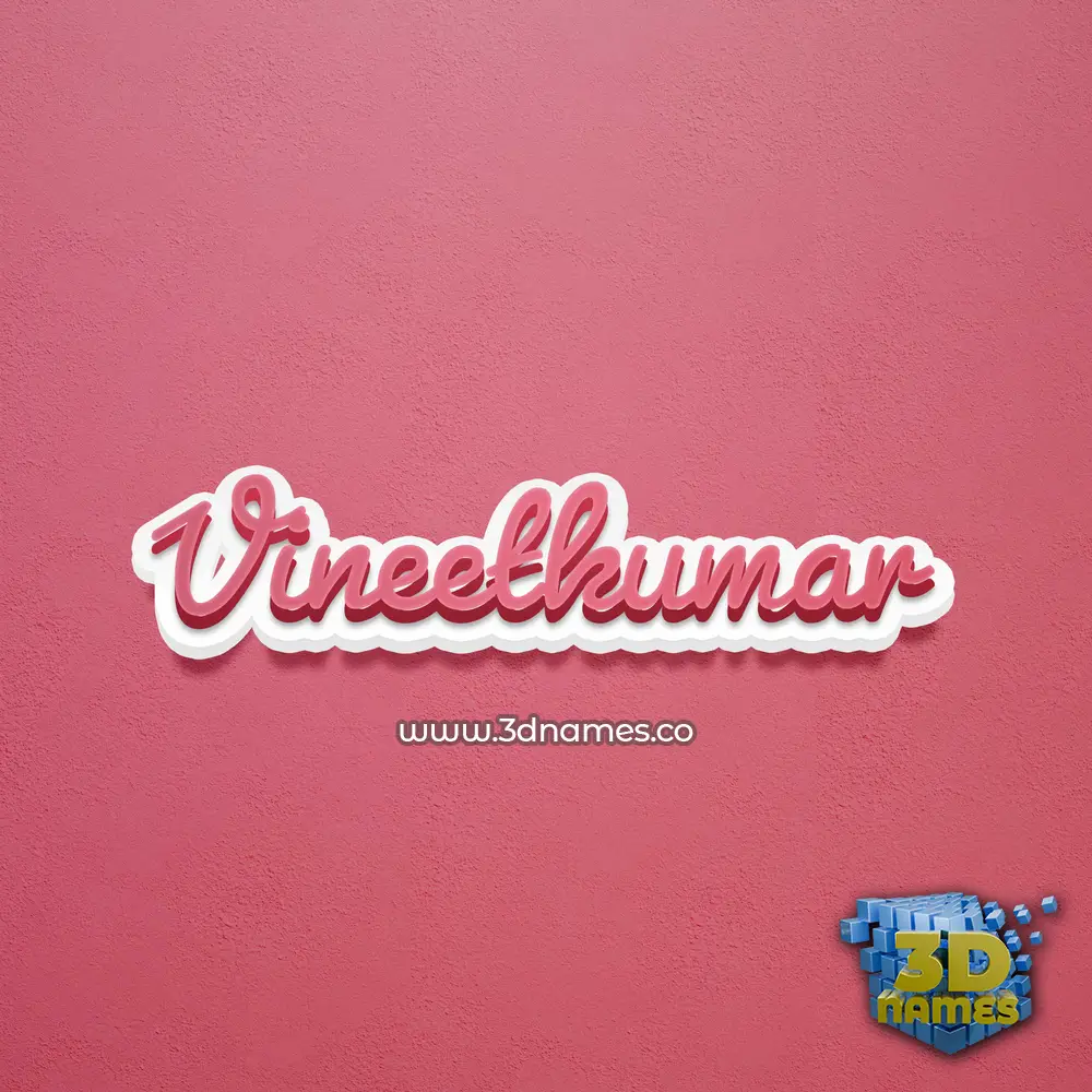 vineetkumar in Red Scribble style - 3D name wallpaper