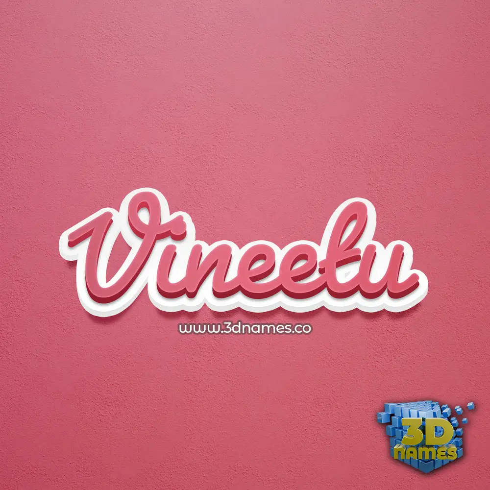vineetu in Red Scribble style - 3D name wallpaper