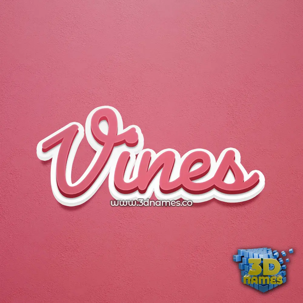 vines in Red Scribble style - 3D name wallpaper