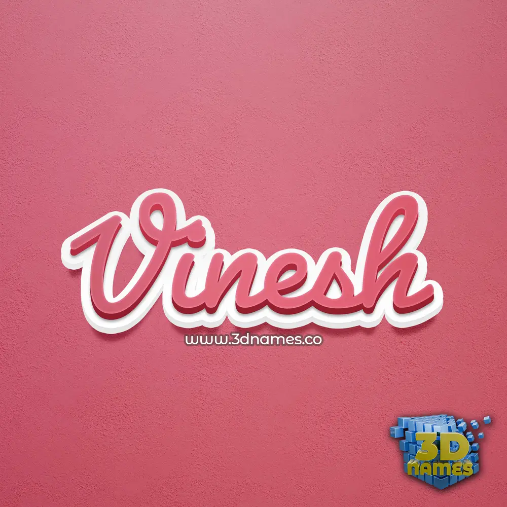vinesh in Red Scribble style - 3D name wallpaper