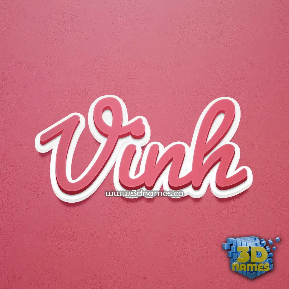 vinh in Red Scribble style - 3D name wallpaper