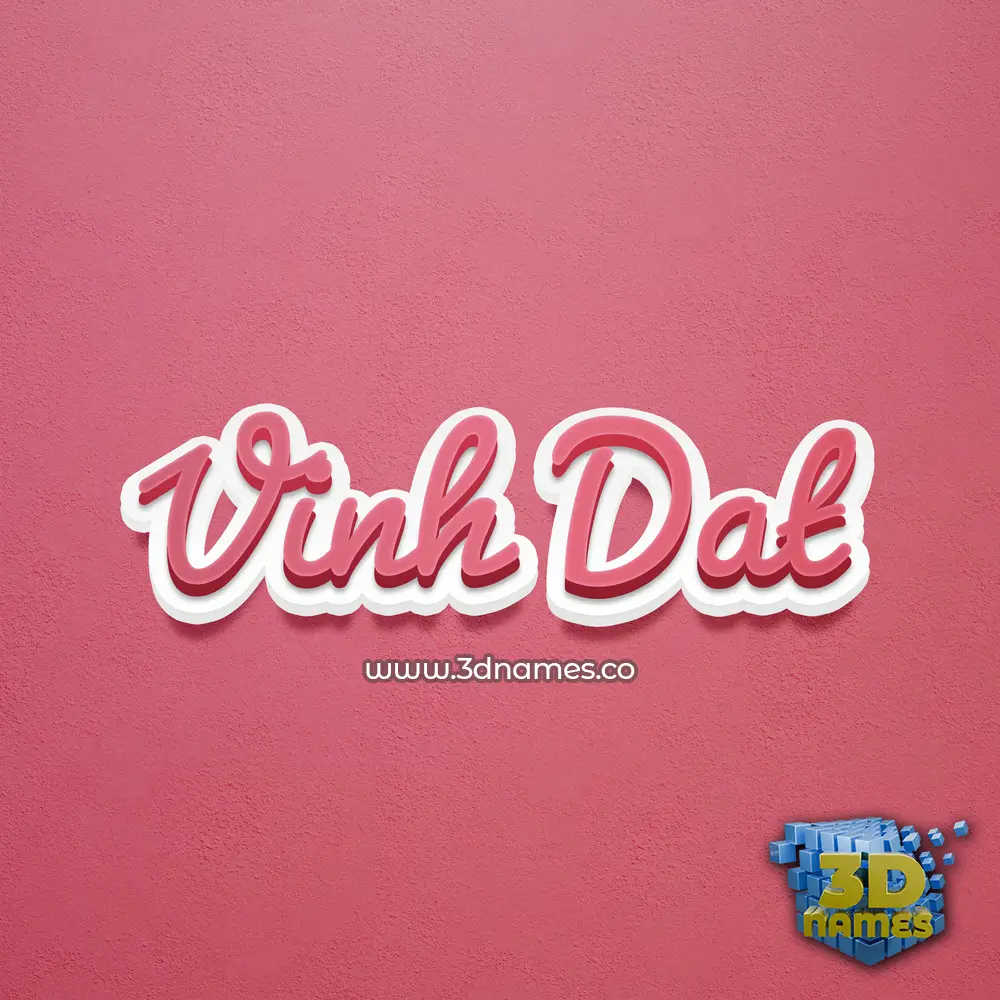 vinh dat in Red Scribble style - 3D name wallpaper