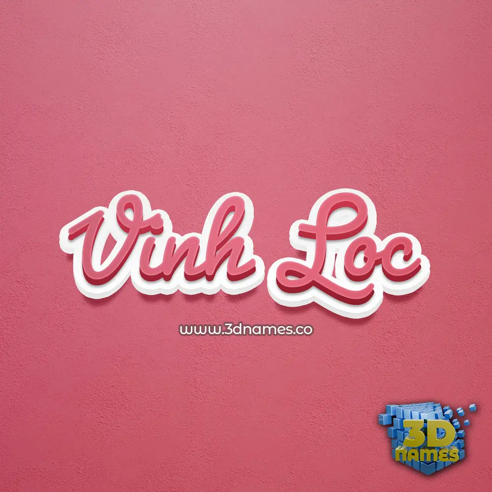 vinh loc in Red Scribble style - 3D name wallpaper