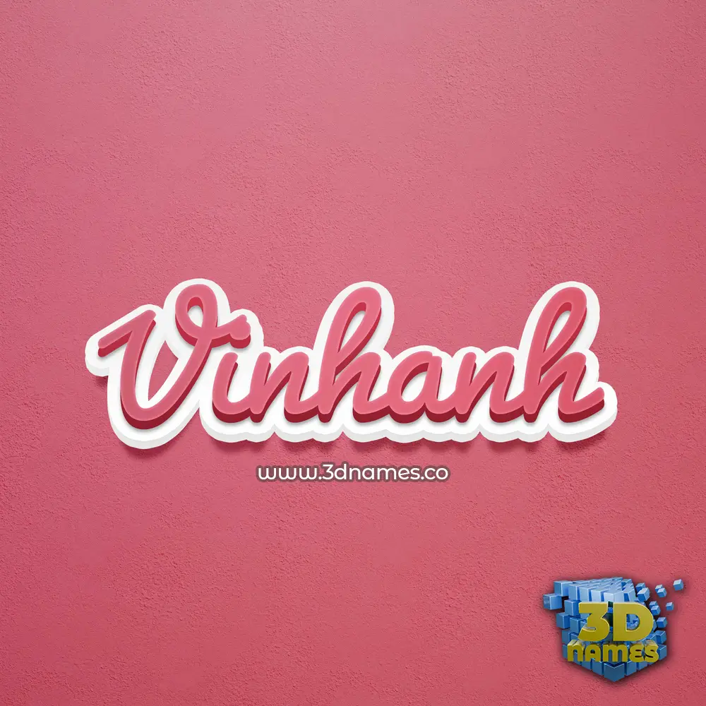 vinhanh in Red Scribble style - 3D name wallpaper
