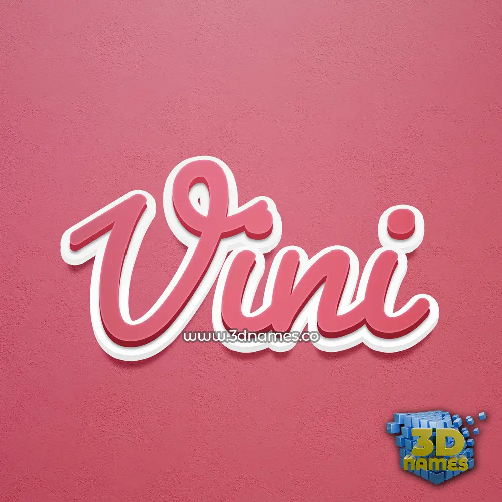 vini in Red Scribble style - 3D name wallpaper