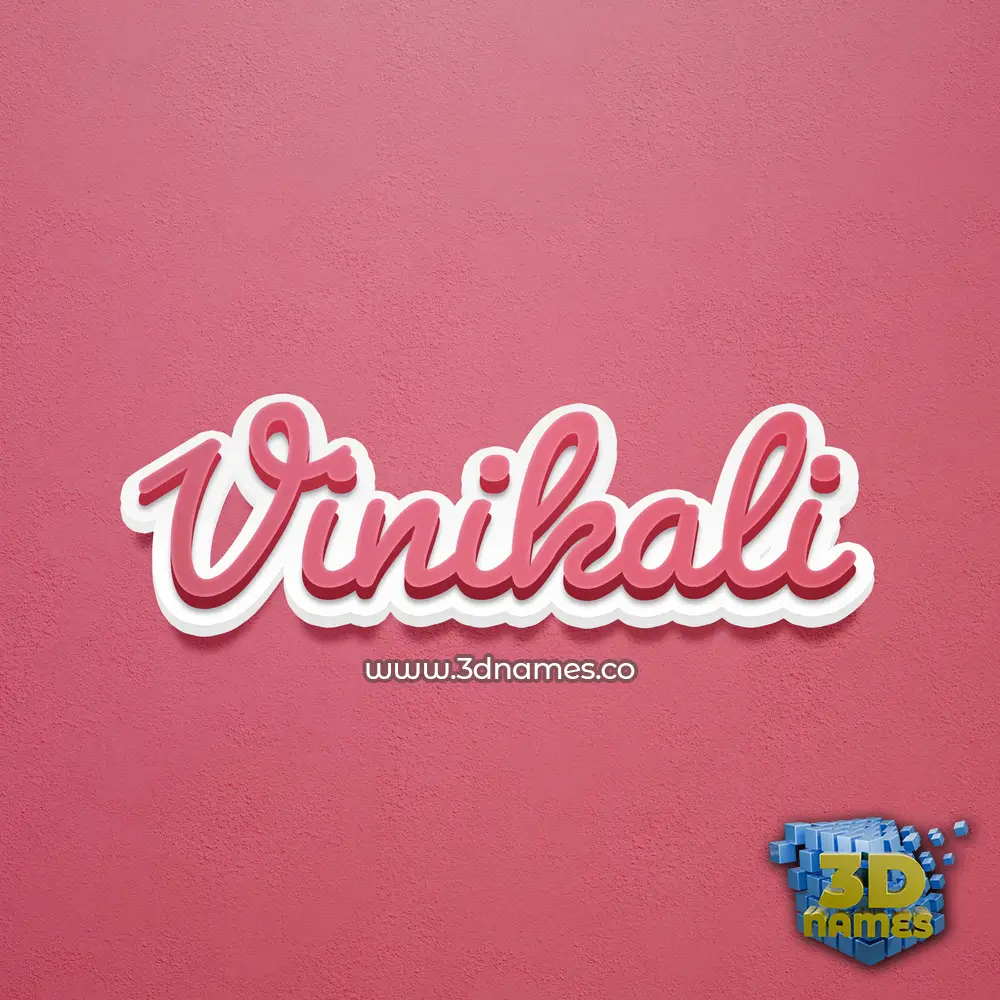 vinikali in Red Scribble style - 3D name wallpaper