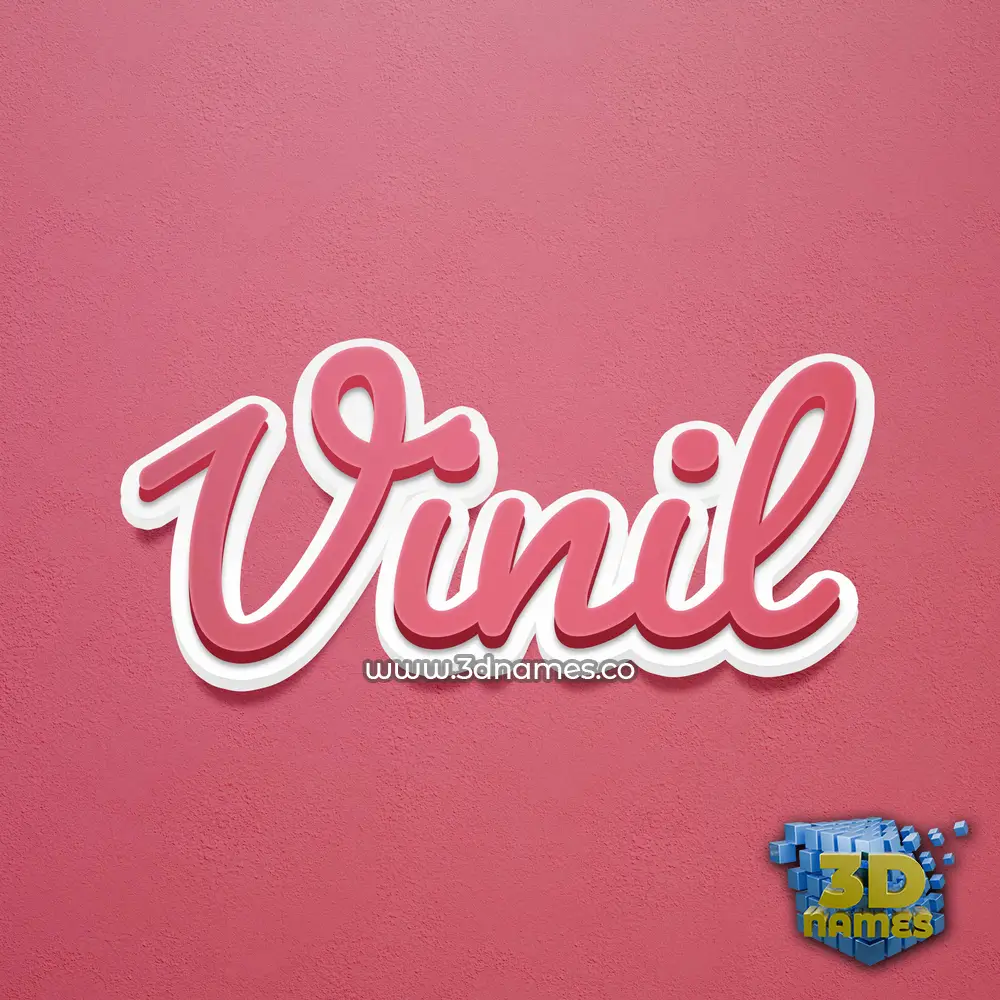 vinil in Red Scribble style - 3D name wallpaper