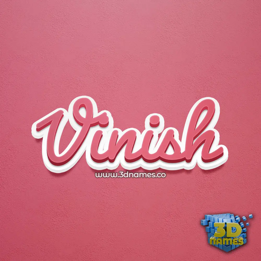 vinish in Red Scribble style - 3D name wallpaper