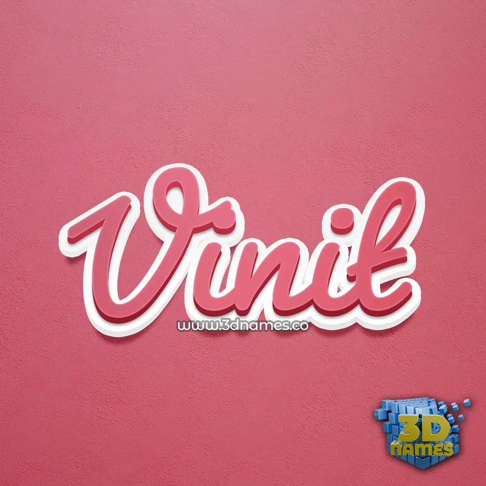 vinit in Red Scribble style - 3D name wallpaper