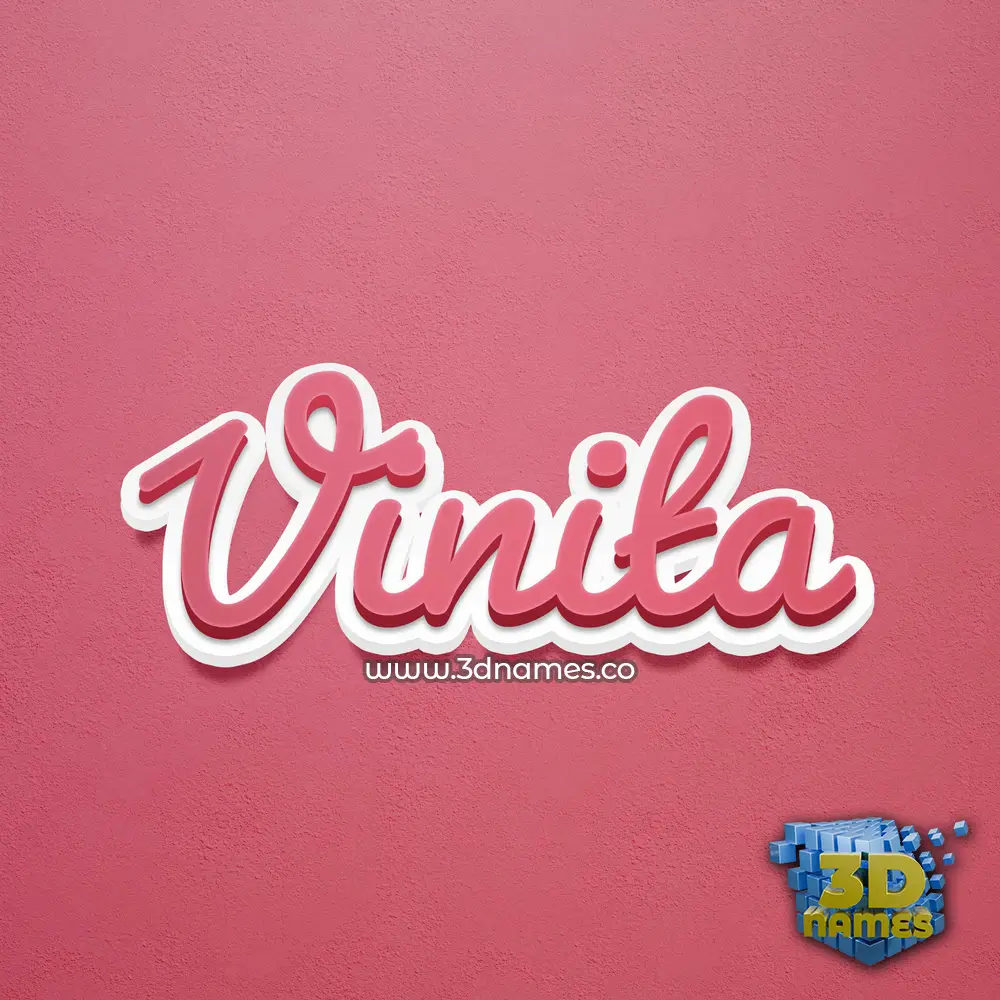 vinita in Red Scribble style - 3D name wallpaper