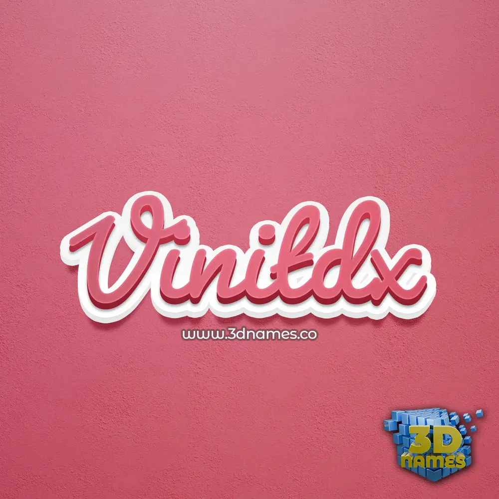 vinitdx in Red Scribble style - 3D name wallpaper