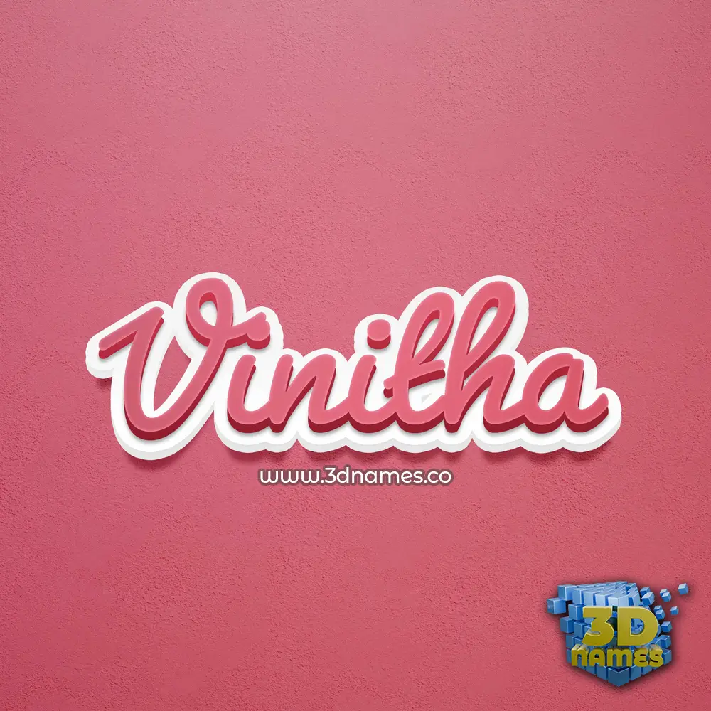 vinitha in Red Scribble style - 3D name wallpaper
