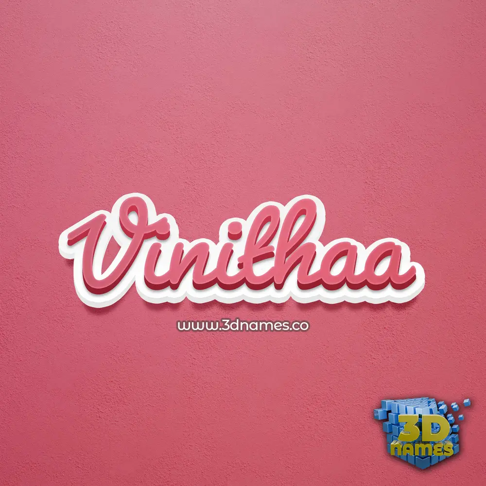 vinithaa in Red Scribble style - 3D name wallpaper