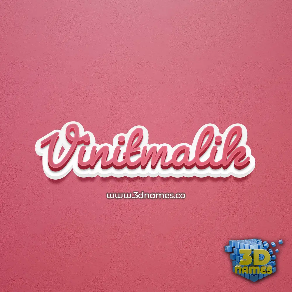 vinitmalik in Red Scribble style - 3D name wallpaper