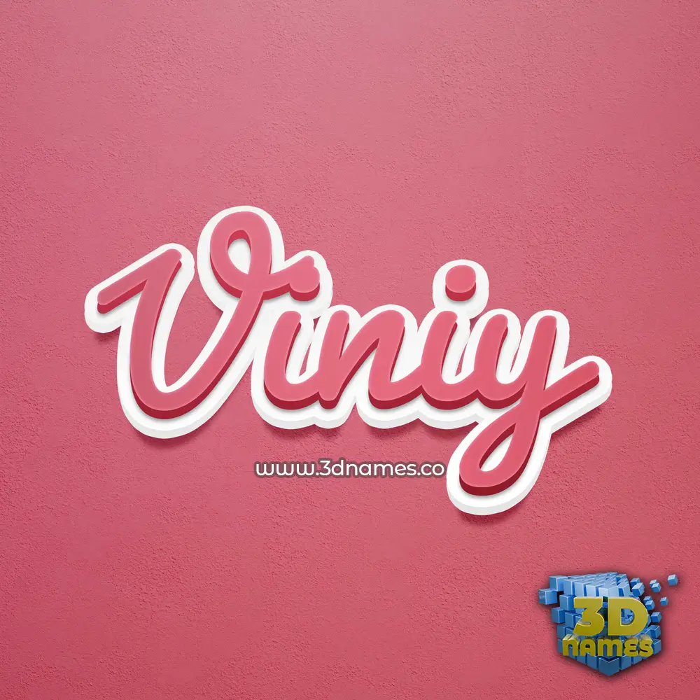 viniy in Red Scribble style - 3D name wallpaper
