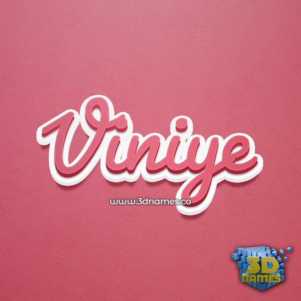 viniye in Red Scribble style - 3D name wallpaper