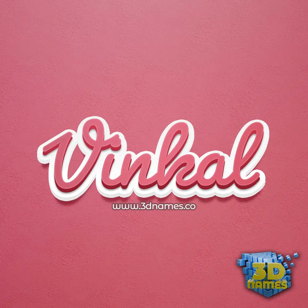vinkal in Red Scribble style - 3D name wallpaper