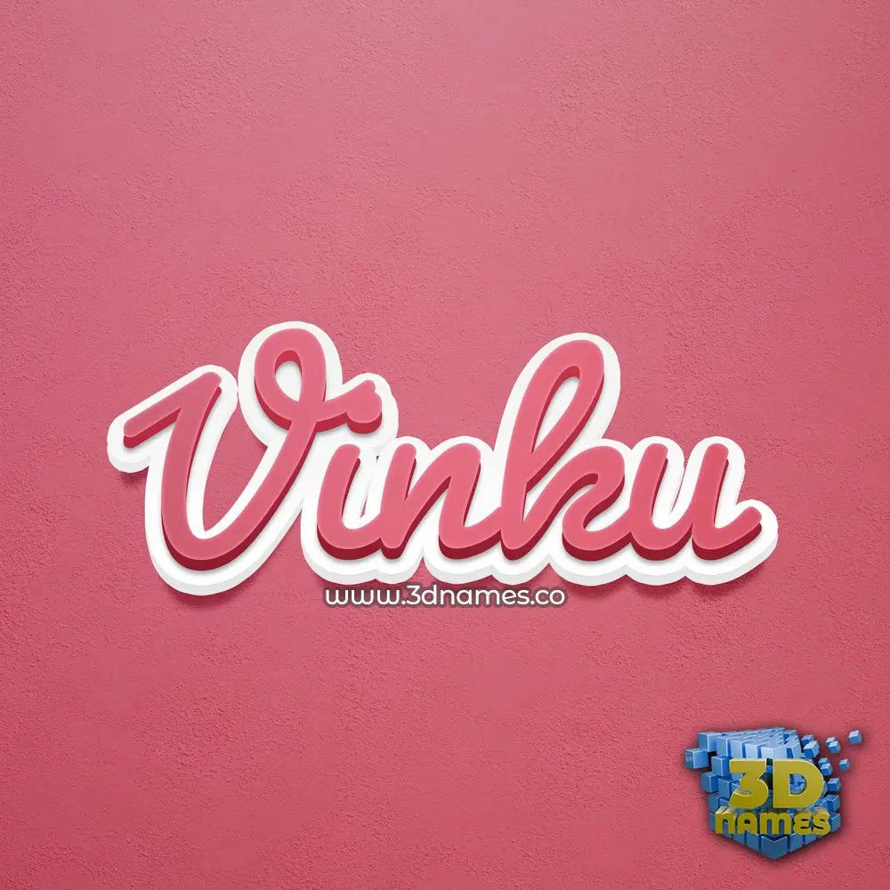 vinku in Red Scribble style - 3D name wallpaper