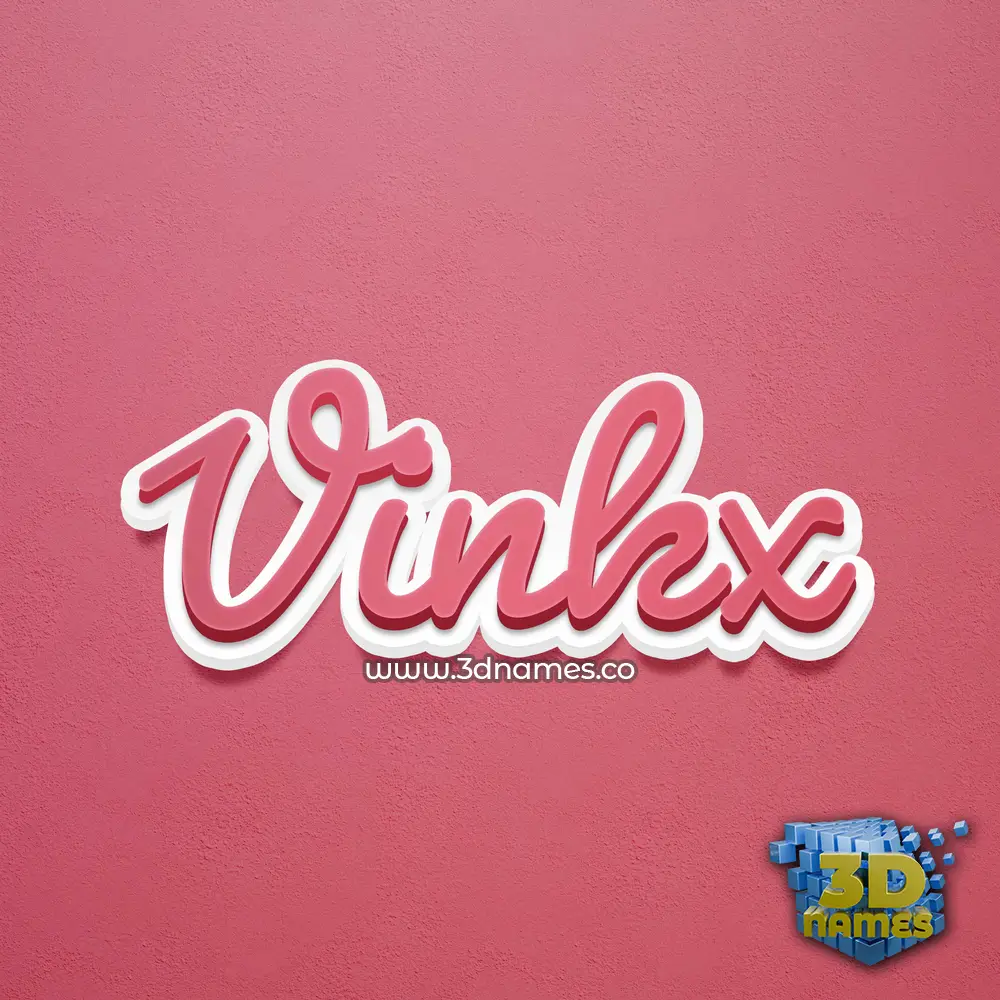 vinkx in Red Scribble style - 3D name wallpaper