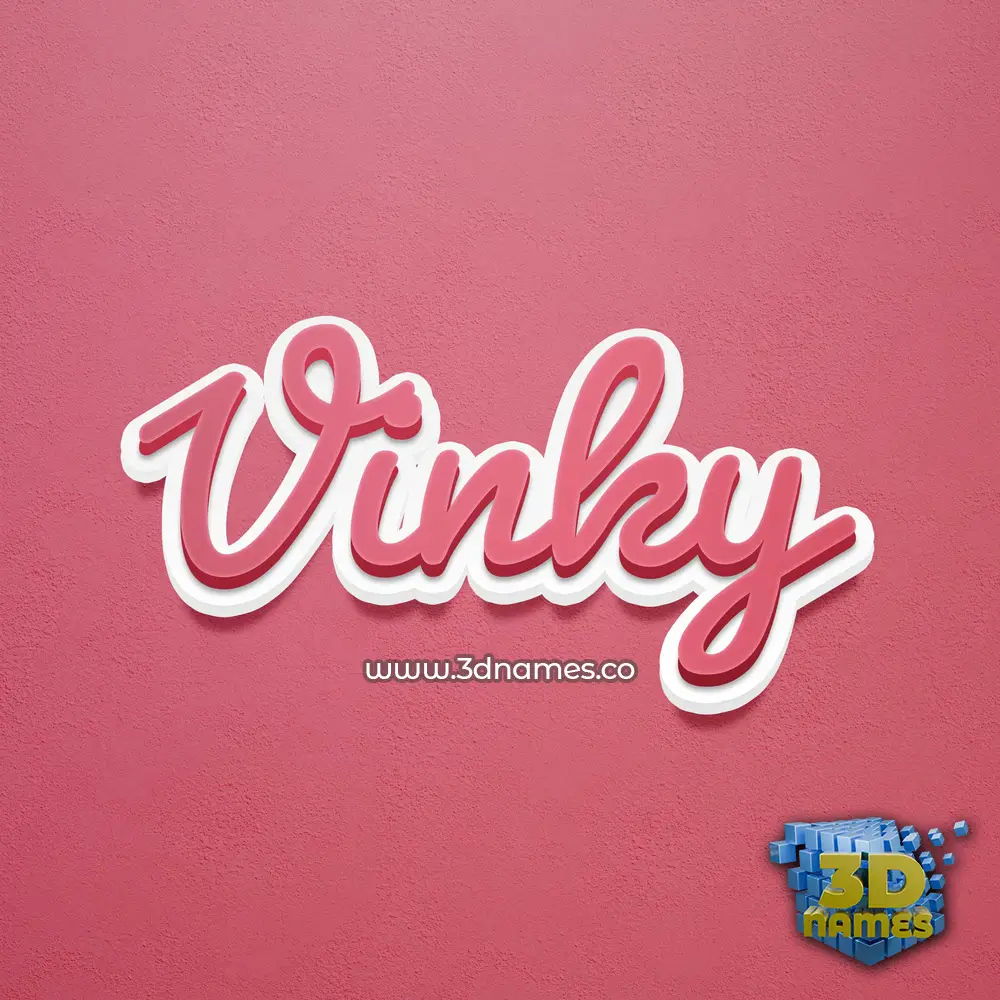 vinky in Red Scribble style - 3D name wallpaper