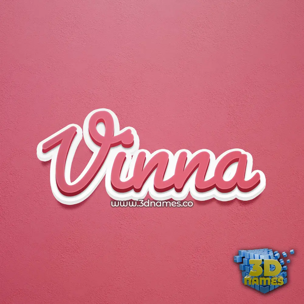 vinna in Red Scribble style - 3D name wallpaper