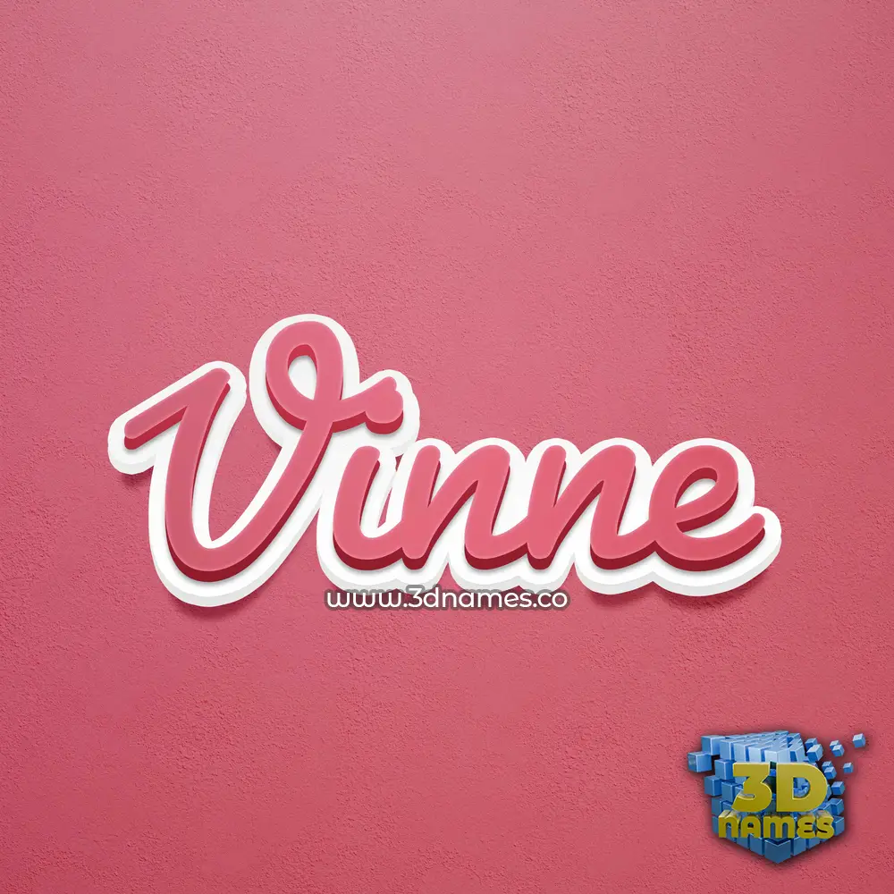 vinne in Red Scribble style - 3D name wallpaper