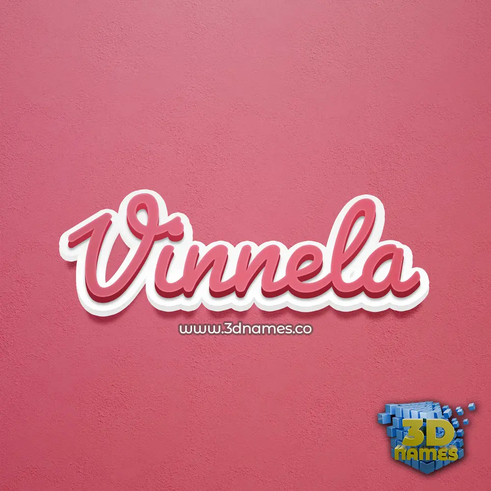 vinnela in Red Scribble style - 3D name wallpaper