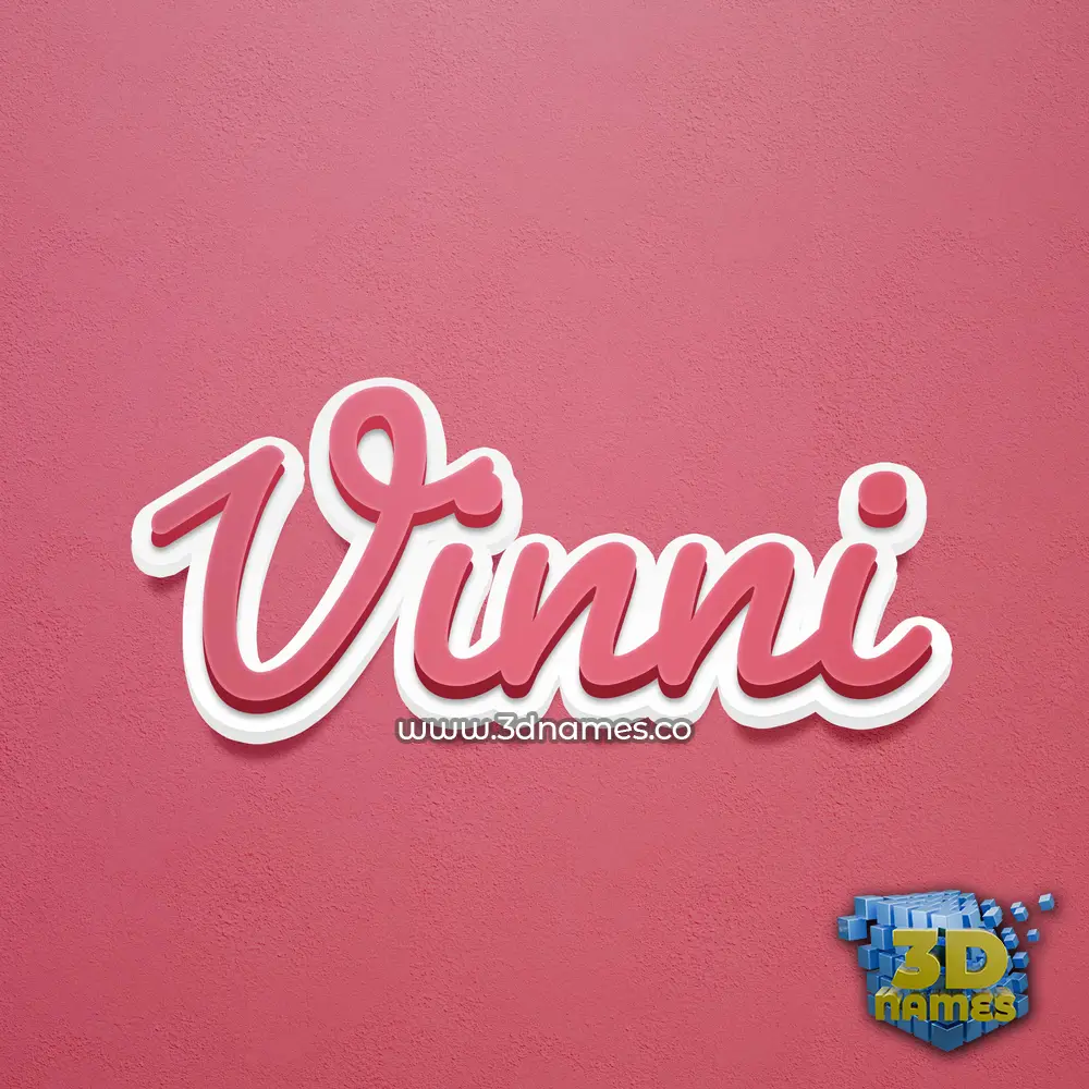 vinni in Red Scribble style - 3D name wallpaper