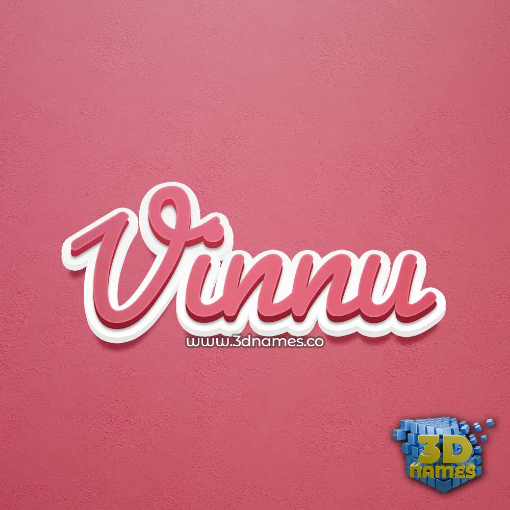 vinnu in Red Scribble style - 3D name wallpaper