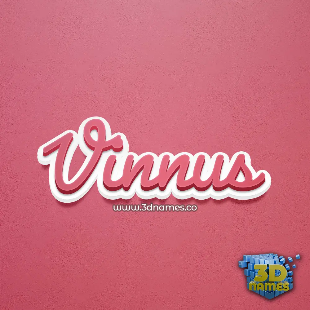 vinnus in Red Scribble style - 3D name wallpaper