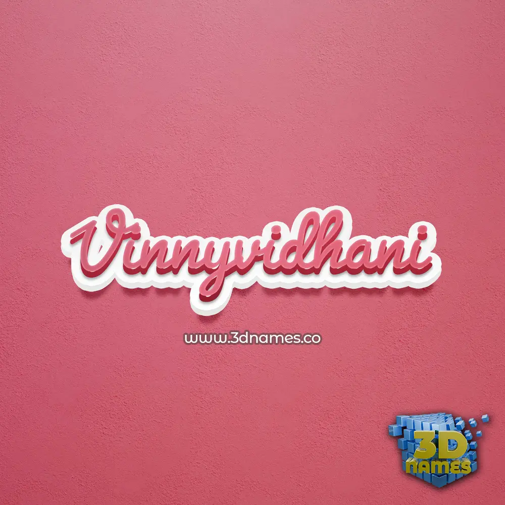 vinnyvidhani in Red Scribble style - 3D name wallpaper