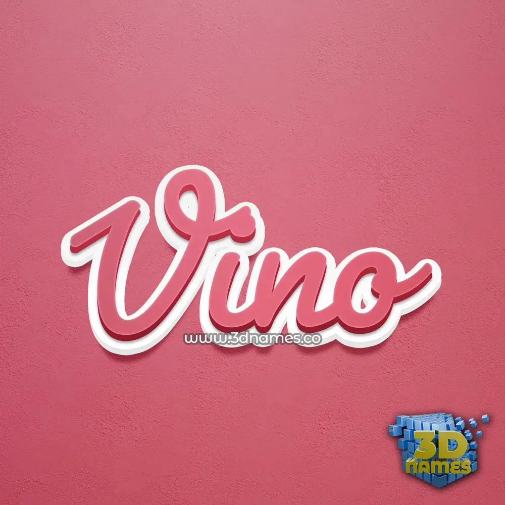 vino in Red Scribble style - 3D name wallpaper