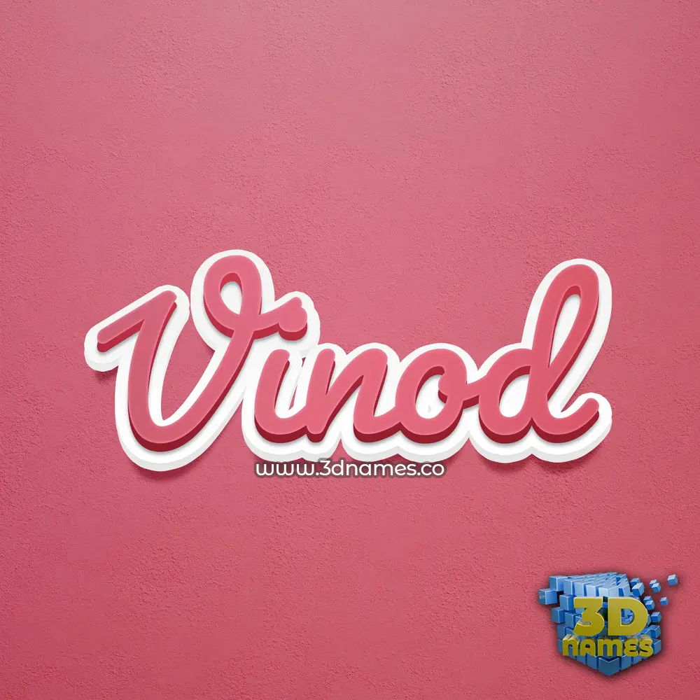 vinod in Red Scribble style - 3D name wallpaper