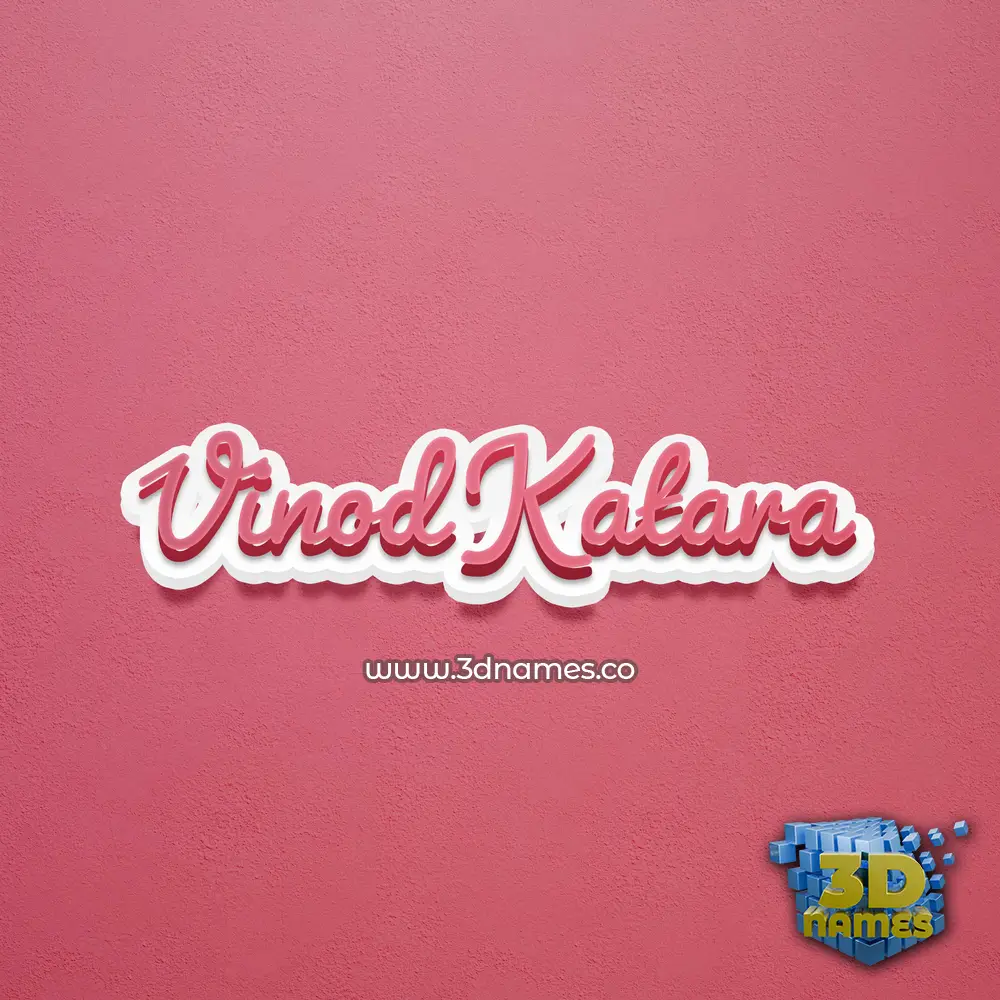 vinod katara in Red Scribble style - 3D name wallpaper