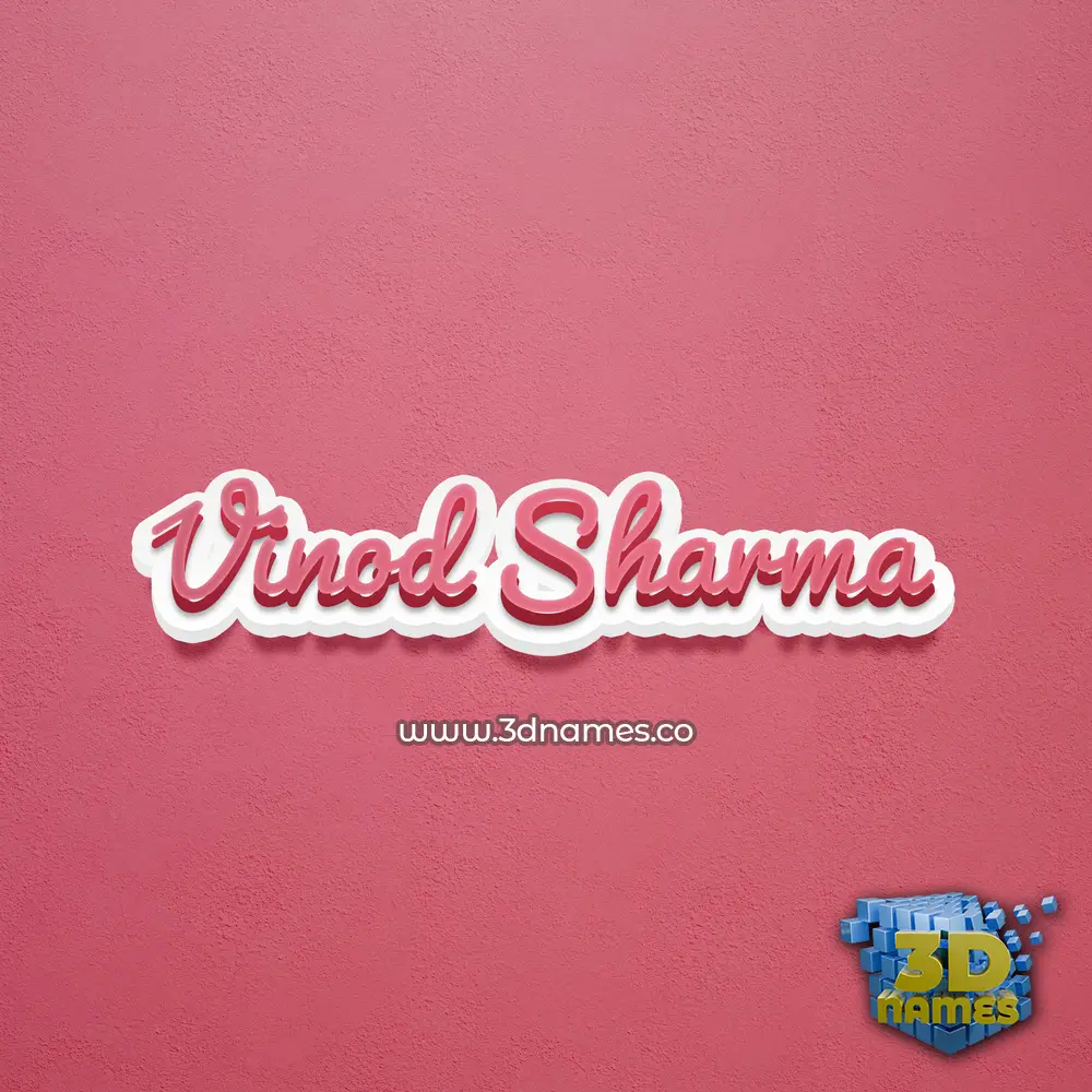 vinod sharma in Red Scribble style - 3D name wallpaper